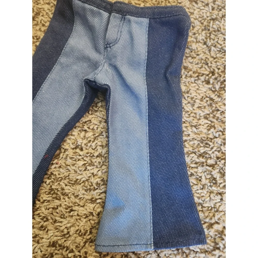American Girl Two‎ Tone Blue Denim Flare Leg Doll Jeans Bell Bottoms